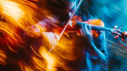 Fototapeta premium Motion blurred violonist abstract