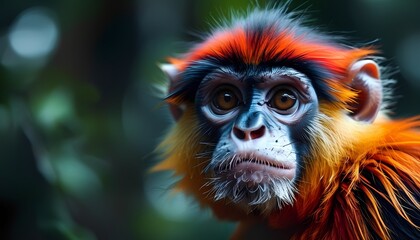 Colorful exotic lion tamarin, Generative AI