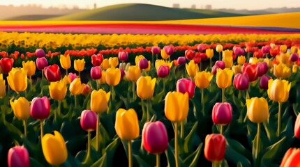 tulip field in spring