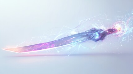 Obraz premium full view of a futuristic quantum blade with sharp