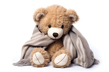 Obraz premium Teddy bear plush toy white background.