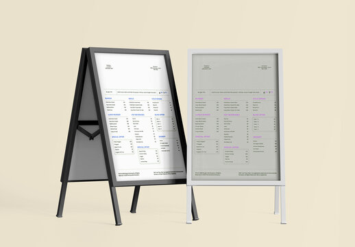 Double Menu Stand Mockup