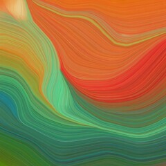 Fototapeta premium abstract horizontal wave background showcasing a blend of Peru, firebrick, and light sea green colors, perfect for textures, backgrounds, or wallpapers