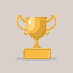 Flat illustration golden trophy for winner
