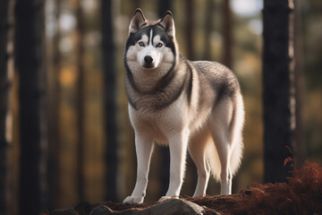 Siberian Husky isolated on natural background, professional lighting, ultra highly realistic, smooth light, PNG