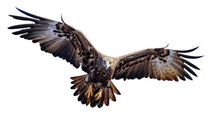 Obraz premium Mächtiger Seeadler im Flug, freigestellt vor transparentem Hintergrund, Generative AI