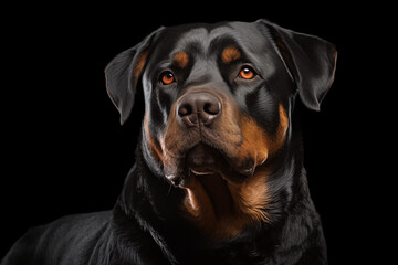 Obraz premium Rottweiler isolated on natural background, professional lighting, ultra highly realistic, smooth light, PNG