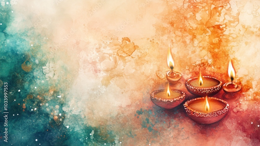 Poster three candles lit and placed on a table, ideal for use in still life photography or as a prop in oth