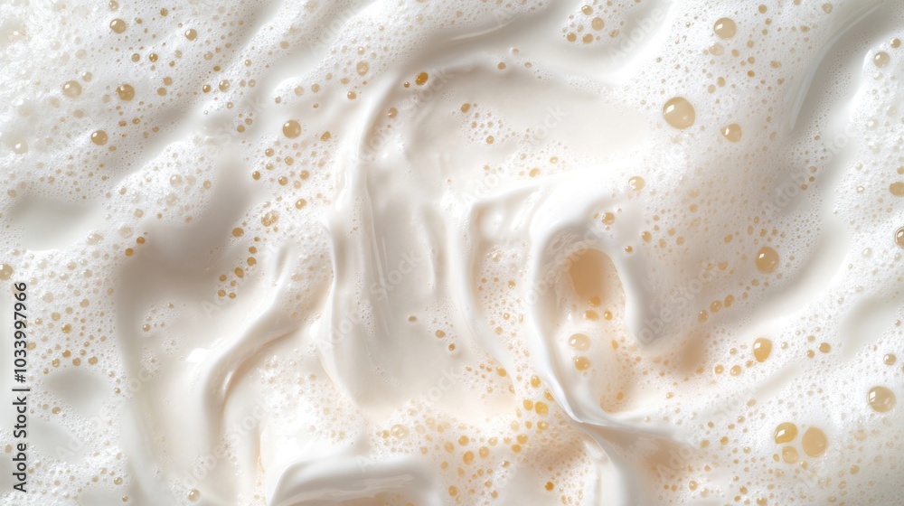 Aufkleber a close-up shot of a foamy surface with waves and texture