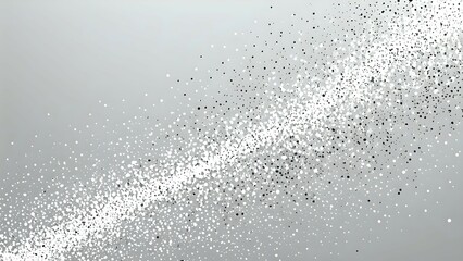 Obraz premium Abstract silver glitter scattered on a grey background.