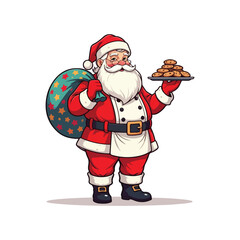 Merry Christmas card with santa claus illustartion Christmas theme with Santa