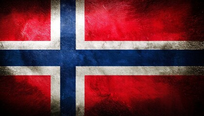 Fototapeta premium 古いビンテージのノルウェーの国旗(Old grunge vintage Norway flag.) 
