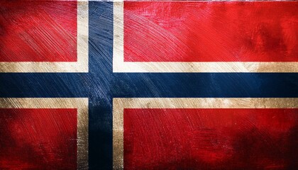 Fototapeta premium 古いビンテージのノルウェーの国旗(Old grunge vintage Norway flag.) 