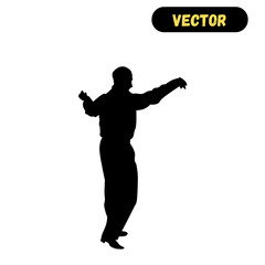 silhouette of a person dancing