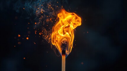 image of a match head ignited,