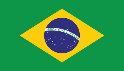 Flag of Brazil
Brazilian National Flag, Green Flag with Yellow Diamond, Brazilian Flag, flat vector
