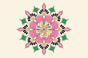 Vibrant Floral Mandala Art Soft Background - Colorful Decorative Patterns Home Decor, Wall Art, Relaxation