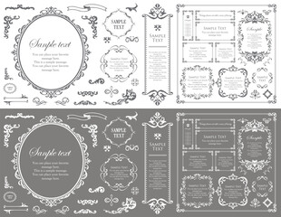 クリスマスのフレームデザインセット