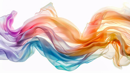 Fototapeta premium Textur Hintergrund, weich fließender Stoff in Regenbogenfarben, Generative AI