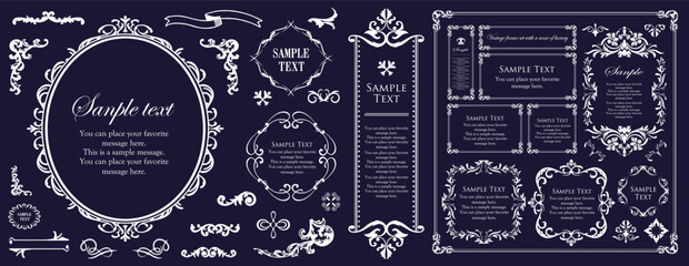 クリスマスのフレームデザインセット