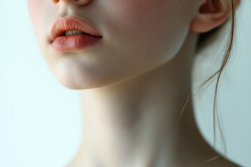 A close-up shot of a woman's face with her eyes closed, ideal for representing introspection or meditation