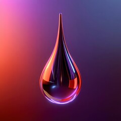 Colorful 3D Liquid Drop on Gradient Background