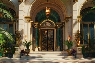 Fototapeta premium A large building with a big door, suitable for architecture or cityscape images