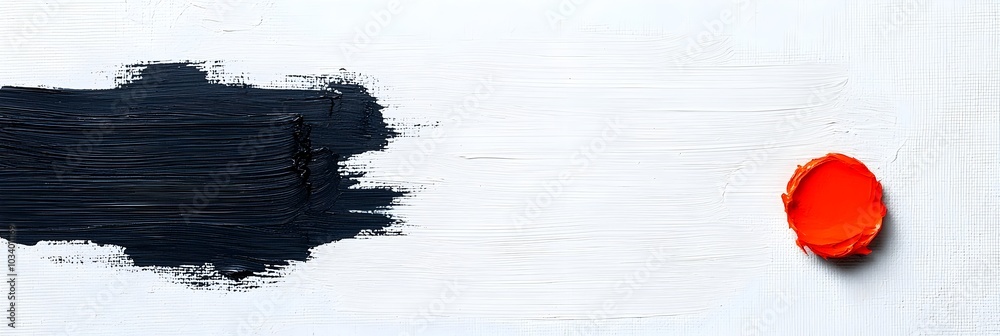 Aufkleber Blank canvas with expressive brushstrokes suggesting a work in progress showcasing the creative process and potential of abstract art  A versatile open ended composition full of energy and