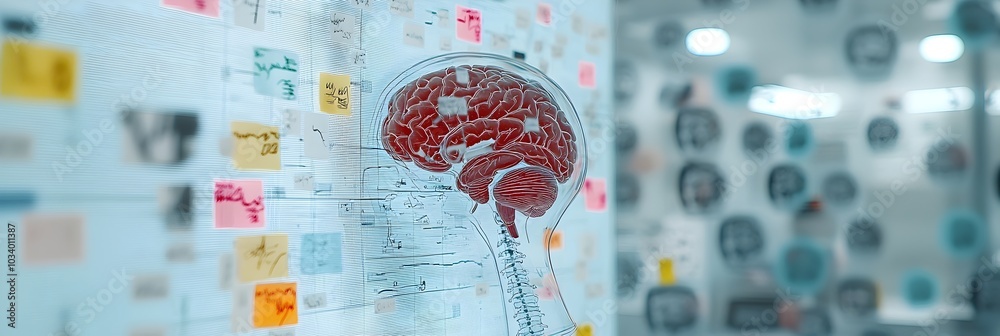 Aufkleber Blurred and indistinct medical X ray scans pinned on a diagnostic lightboard creating an abstract and energetic background for healthcare research and technology concepts