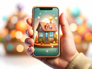 Bokeh Digital Art: Hand Holding Smartphone with Ample Copy Space for Advertisements or Promotional Text