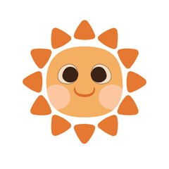 hand drawn cute sun illustration