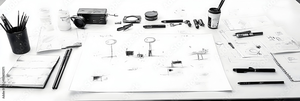 Poster Captivating charcoal sketches on paper that emphasize the raw expressive nature of creation  This minimalist monochromatic artwork showcases the elegance and versatility of the charcoal medium