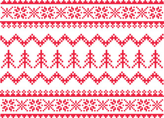 Nordic knitted Christmas pattern. Vector illustration