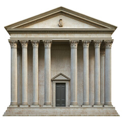 stunning example of classic temple architecture featuring grand columns and detailed facade. This structure embodies historical elegance and timeless design