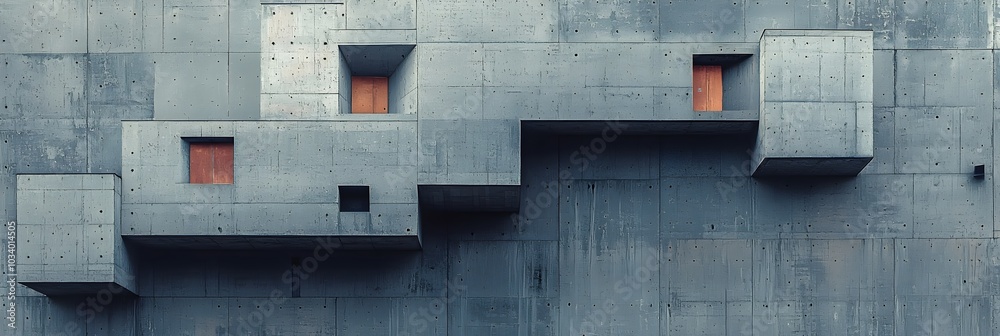 Poster Close up view of sharp geometric building facades showcasing intricate patterns angular lines and textural elements in a modern minimalist architectural design