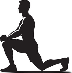 Lunges Gym exercise Silhouette illustration isolated on a white background
