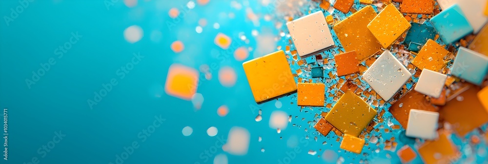 Poster colorful glass fragments reflecting and refracting light creating a mesmerizing mosaic like pattern 