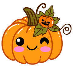 Halloween pumpkin cute vector