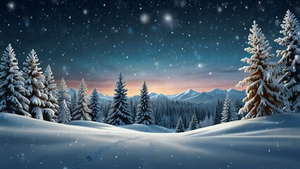 winter landscape with snow