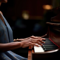 Fototapeta premium Pianist piano keyboard musician.