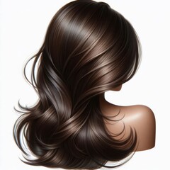 Fototapeta premium Elegant and Attractive Dark Brown Shiny Hair Hairstyles for Women and Girls – Beauty, Fashion, Haircare