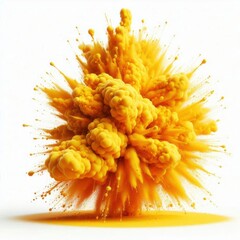 Vibrant Yellow Splash on White Background &ndash; Bold Abstract Art, Creative Design, Dynamic Color