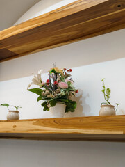 fake flowers in the room