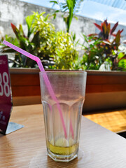 pineapple juice in a glass