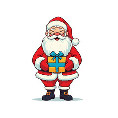 Merry Christmas card with santa claus illustartion Christmas theme with Santa