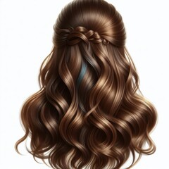 Fototapeta premium Elegant and Attractive Dark Brown Shiny Hair Hairstyles for Women and Girls – Beauty, Fashion, Haircare