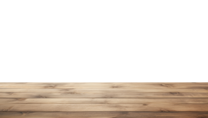 empty wood table isolated on transparent background cutout