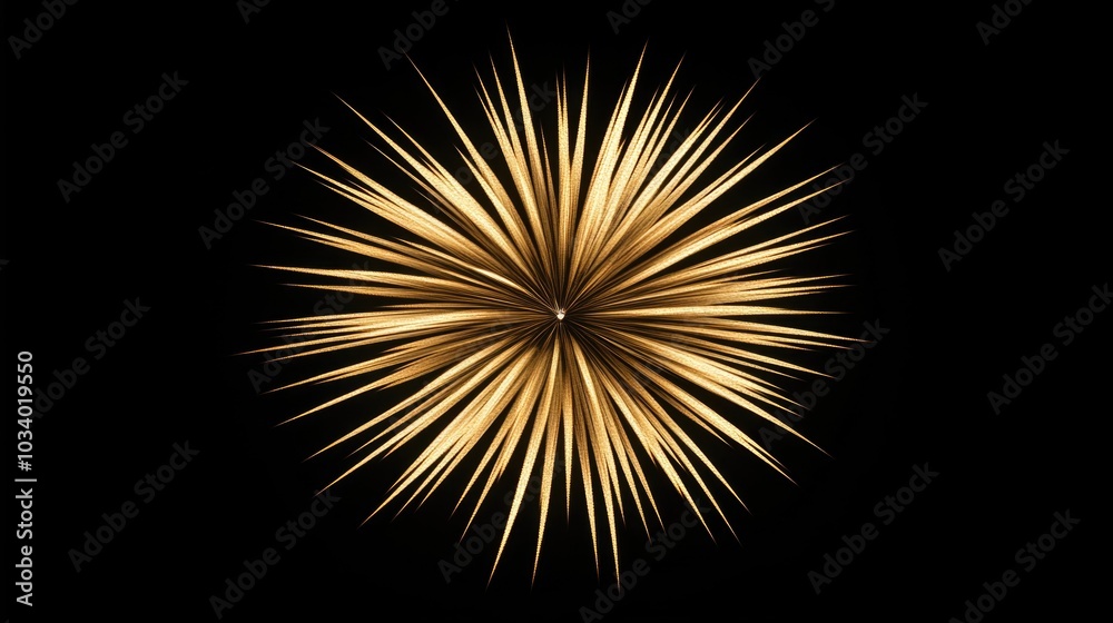 Poster a shining golden starburst against a dark and mysterious background, perfect for use in designs abou