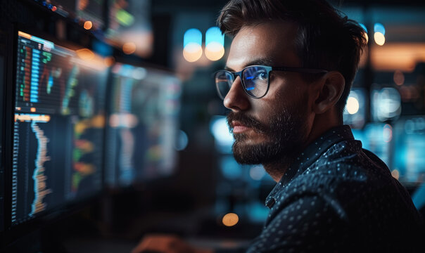 Professional IT Programer Working in Data Center 