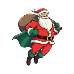 Merry Christmas card with santa claus illustartion Christmas theme with Santa